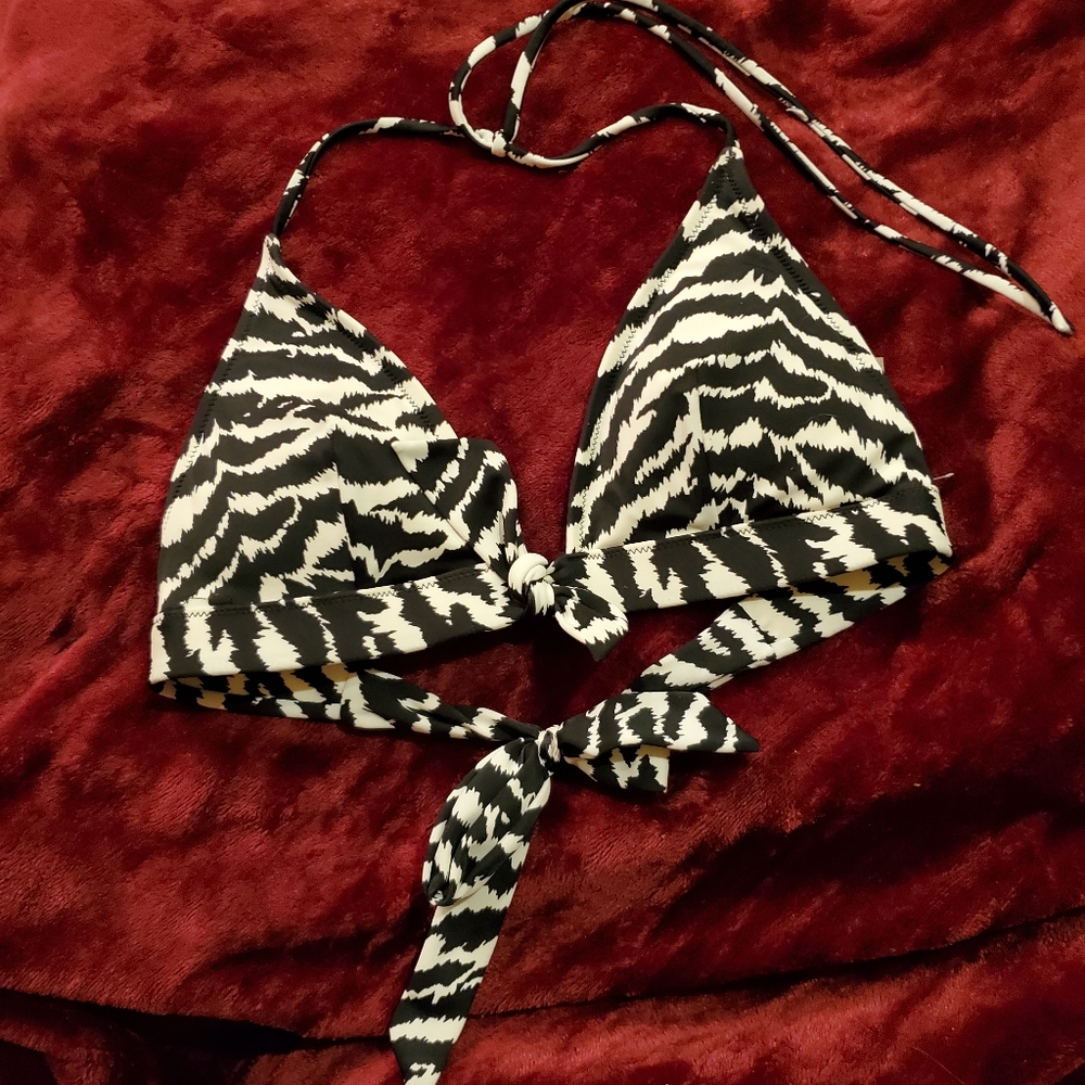 VICTORIA'S SECRET ZEBRA BIKINI TOP SZ SMALL